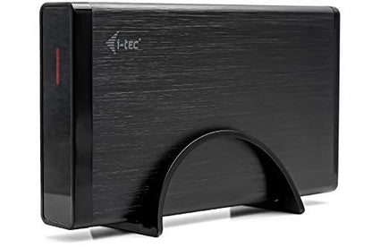 i-tec Externe Festplatte 2TB USB 3.0 – 3.5 Zoll mit Netzteil. Rechteckig, schwarz. Speichert Daten extern per USB 3.0.