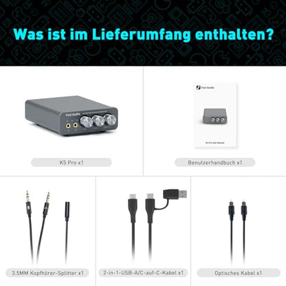 Fosi Audio K5 Pro HiFi Kopfhörerverstärker USB DAC Gaming