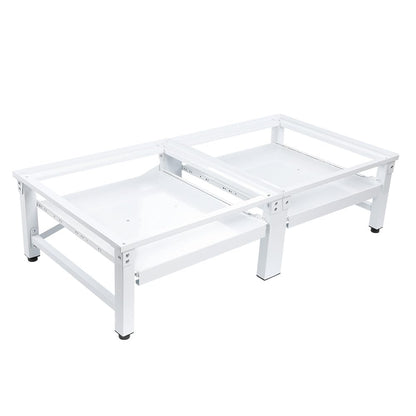 Doppel Untergestell für WM/Tumbler – 2 Auszüge, 32cm, Weiss