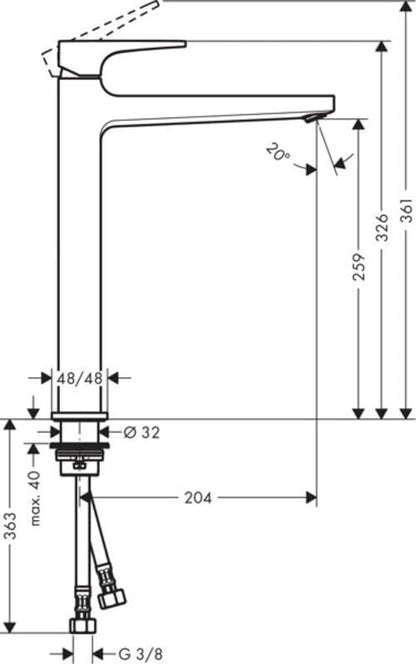 hansgrohe Metropol Waschtischarmatur - 260mm Mattweiss