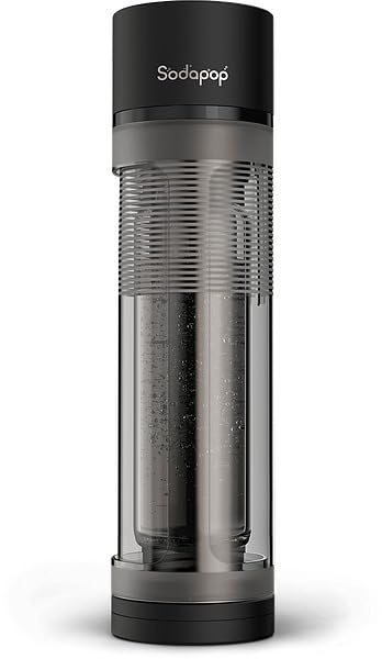 Sodapop Logan Wassersprudler - Matt Schwarz, inkl. Glas- & PET-Flaschen