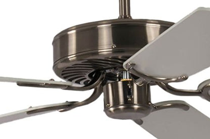 Potkuri Deckenventilator ohne Beleuchtung – Gealtert Silber, 132 cm