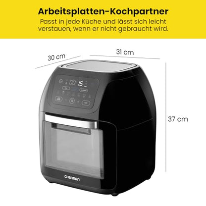 Chefman Multifunktionale Digitale Heissluftfritteuse XL 10L - Schwarz