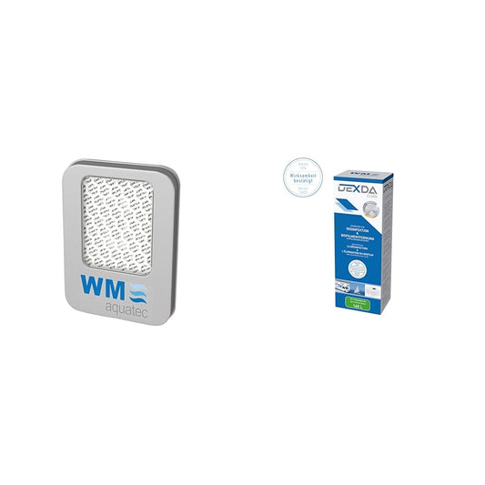 WM aquatec Tankpflege Set – Silbernetz 160L & DEXDA Clean 250ml. Silbernes Netz, Reinigerflasche. Pflegt Wassertanks bis 160L.
