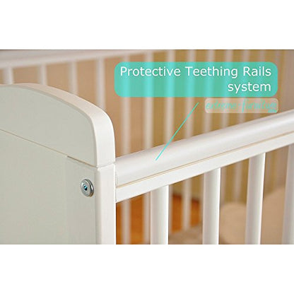 Marsell Baby Gitterbett Juniorbett umbaubar – Schublade Weiss