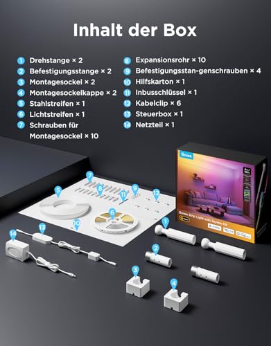 Govee LED Strip Skyline Kit RGBWWIC Streifen Matter-kompatibel - 4m