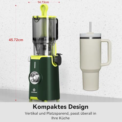 LINKChef Slow Juicer Kaltentsafter für Obst & Gemüse – Grün