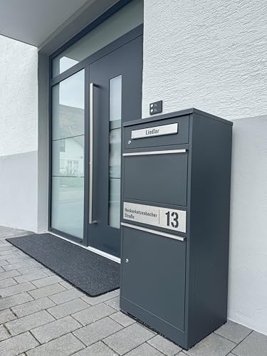 Metzler Bispo 2 Standbriefkasten Paketbox - Anthrazitgrau XXL