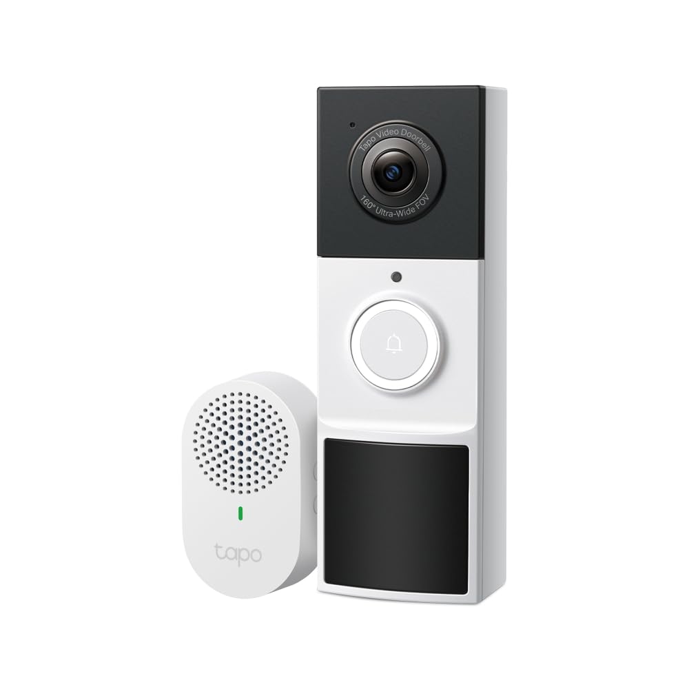 Tapo D210 Video-Türklingel mit Akku, 2K 3MP, Farb-Nachtsicht & Chime zur Überwachung des Eingangsbereichs