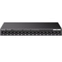 Tenda TEG1016M 16-Port Gigabit Switch, unmanaged, VLAN, lüfterlos – schwarzes Metallgehäuse, Wandmontage