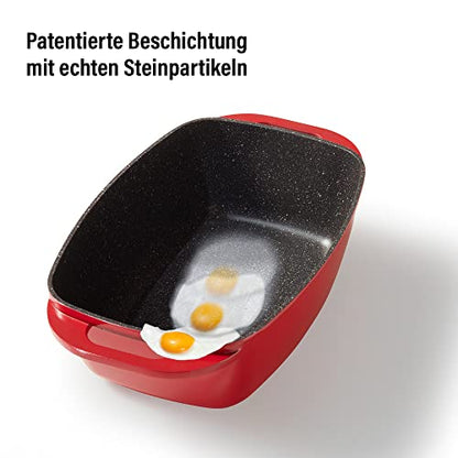 STONELINE Aluguss Bräter Induktion - 43x26 cm Rot, 8.4L