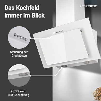 Respekta CH33060WB Dunstabzugshaube kopffrei - Weiss 60 cm