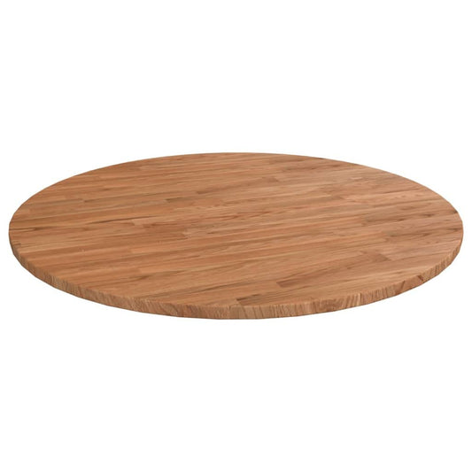 vidaXL Runde Massivholz Tischplatte Eiche - Hellbraun Ø90cm. Dient als robuste Oberfläche zur Herstellung individueller Tische.