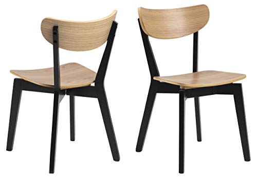 AC Design Roxanne Esszimmerstühle 2er Set - Eiche/Schwarz