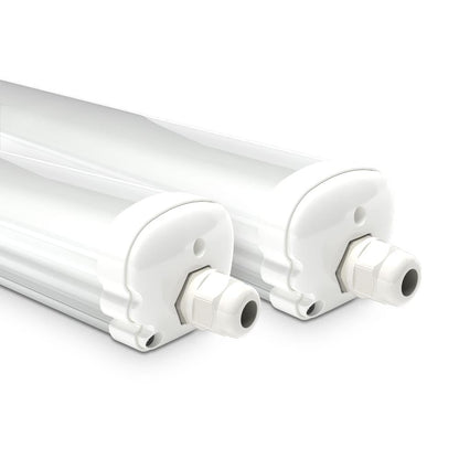 HOFTRONIC LED Feuchtraumleuchte 150 cm IP65 48W 4000K 2er-Pack aus Kunststoff für Keller und Garage