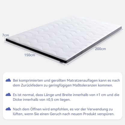 Amazon Basics Gel-Schaum Matratzen Topper - 150x200cm, 7cm