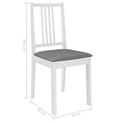 vidaXL Esszimmerstuhl Set – 2 Stk. Weiss Massivholz Gepolstert
