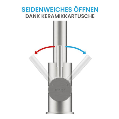 Bächlein Varvaro Küchenarmatur gebürsteter Edelstahl, ausziehbar
