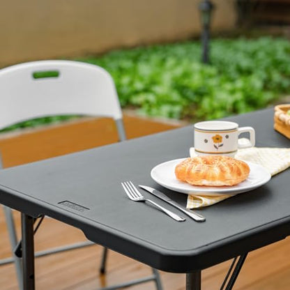 Byliable Klapptisch Outdoor-Tisch 120cm Höhenverstellbar – Schwarz