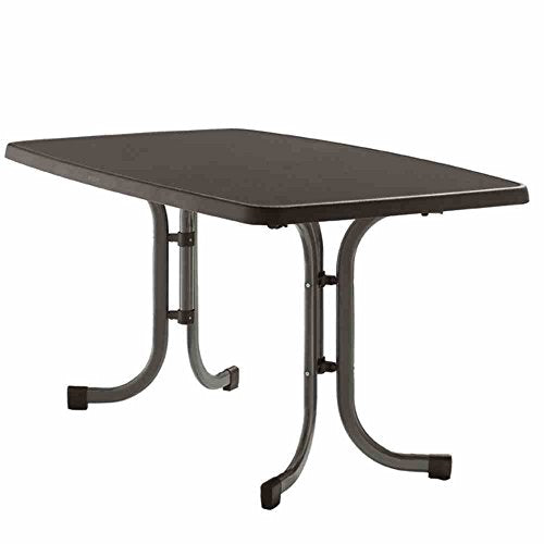 Sieger Klapptisch 150x90 Schiefer Anthrazit. Rechteckiger, anthrazitfarbener Klapptisch. Zum platzsparenden Verstauen bei Nichtgebrauch, ideal für Balkon oder Terrasse.
