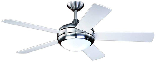 AireRyder Ursa Deckenventilator mit Licht Fernbedienung 132cm Satin Nickel/Weiss, mit Ventilatorflügeln und integriertem Lichtmodul zur Raumluftzirkulation und Beleuchtung, fernbedienbar.