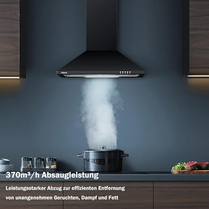 CIARRA CAB6201A Dunstabzugshaube Pyramide – 60cm, Schwarz