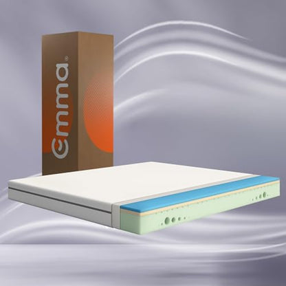 Emma One+ Matratze - 140x200 H2 Mittelfest Atmungsaktiv. Rechteckig, weiß-grau. Dient der Schlafunterstützung.