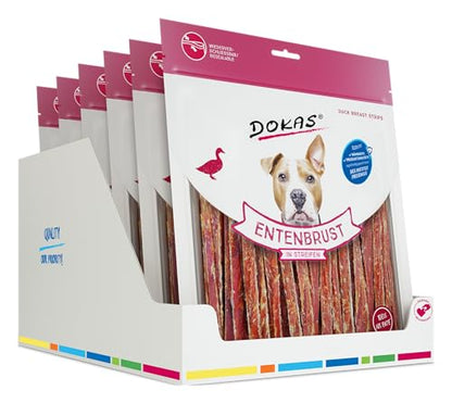 DOKAS Getreidefreier Premium Hundesnack Streifen Entenbrust 500g 6er Pack