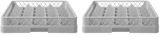 HENDI Gläserkorb 25 Fächer 50x50cm – Grau, 2er-Pack. Für Gläser, zum Spülen & Transport in der Spülmaschine.