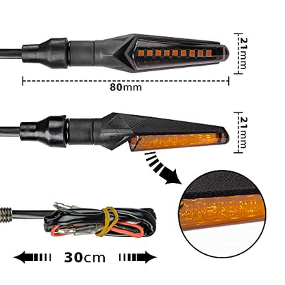 Simda Pro LED Motorrad Miniblinker – universal 4 Stk. Lauflicht E-Mark