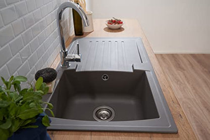 Respekta Boston Mineralitespüle – Betongrau 1 Becken 86x50 cm