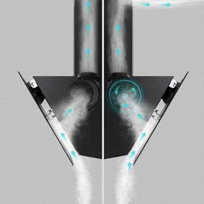 CIARRA CBCB6762A Dunstabzugshaube Kopffrei 60cm Umluft Schwarz