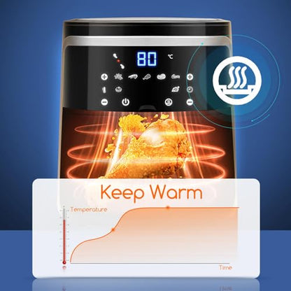 Aigostar Cube Heissluftfritteuse 7L XXL Digital - Schwarz