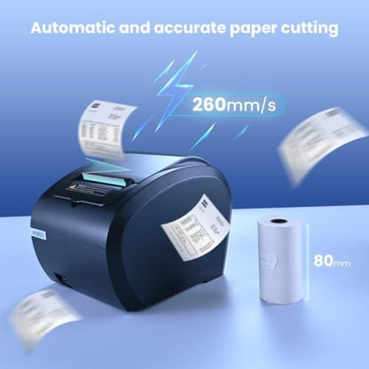 vretti Thermodrucker 80mm POS Bond-/Etikettendrucker - USB LAN