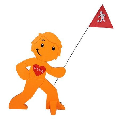 StreetBuddy Warnfigur Fahne Reflektierender Warnaufsteller – Orange