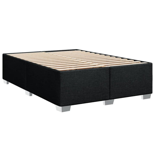 vidaXL Polster Doppelbett Bettgestell Stoff schwarz 140x190cm: Schwarzes, rechteckiges Stoffbettgestell zum Ruhen und Schlafen.