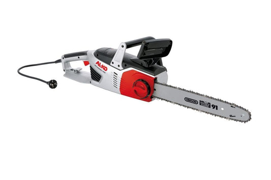 AL-KO Elektro-Kettensäge EKI 2200/40 - 40 cm Schwert. Rotschwarzes Gehäuse mit 40 cm Führungsschiene zum Schneiden von Holz.