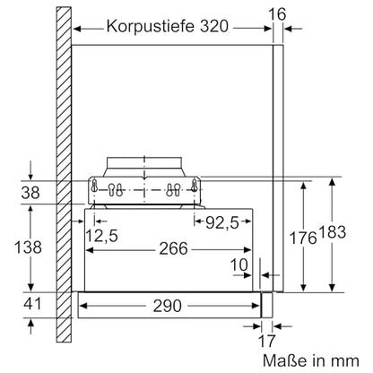 Bosch DFM064W54 Serie 2 Flachschirmhaube 60cm Umluft Abluft