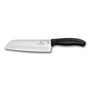 Victorinox Swiss Classic Santokumesser Kullenschliff 17 cm schwarz mit Klinge aus rostfreiem Stahl und ergonomischem Griff