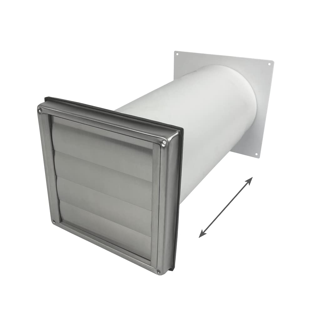 EASYTEC® Standard Mauerkasten Abluft Edelstahl Ø 150 mm. Edelstahl, rund. Leitet Abluft durch die Wand nach außen.