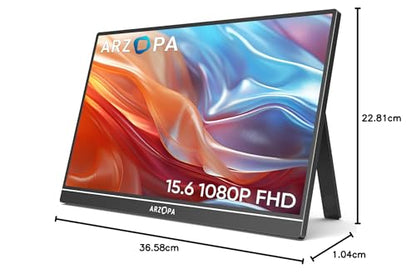 ARZOPA A1 Tragbarer Monitor - 15.6" FHD IPS USB C HDMI