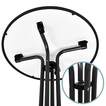 Beautissu Sylt Stehtisch Klappbar – 80cm Rund Anthrazit Outdoor