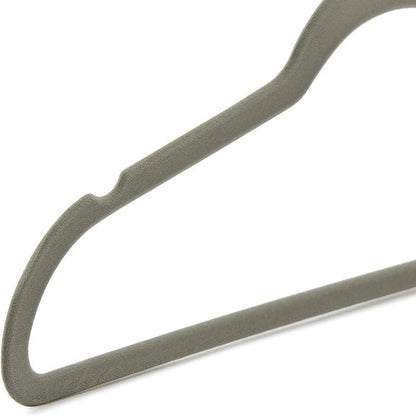 Amazon Basics Kleiderbügel mit Samtbezug, 100er-Pack, Grau