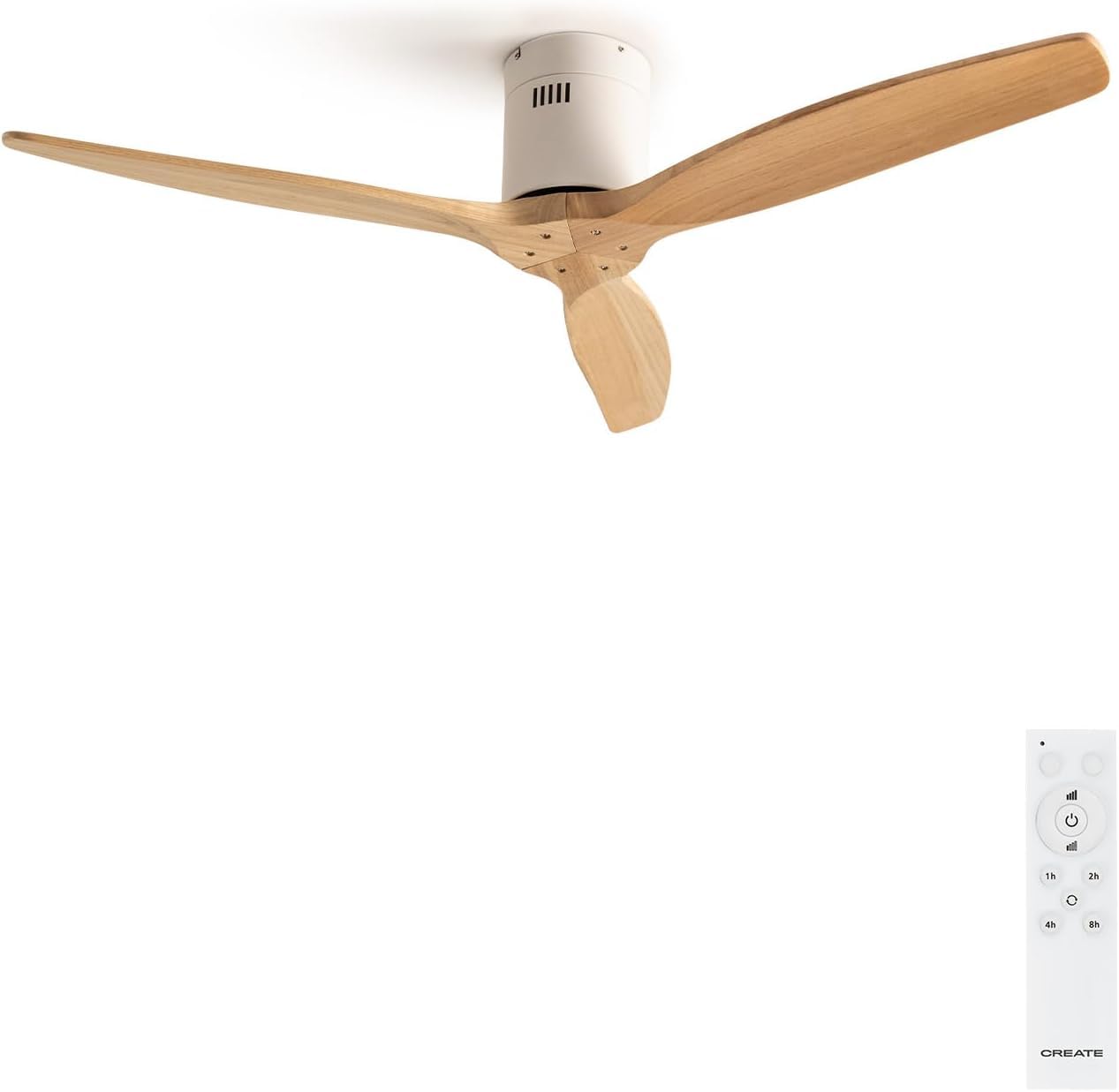 CREATE WINDCALM Deckenventilator - Weiss Ø132cm Fernbedienung. Weißer Deckenventilator (Ø132cm) für effektive Luftzirkulation in Räumen, steuerbar per Fernbedienung.