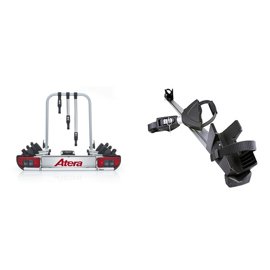 Atera Strada Sport M 3 Kupplungsträger inkl. E-Bike Adapter. Schwarzer, U-förmiger Metallträger für 3 Fahrräder zur Anhängerkupplungsmontage, E-Bike-tauglich.