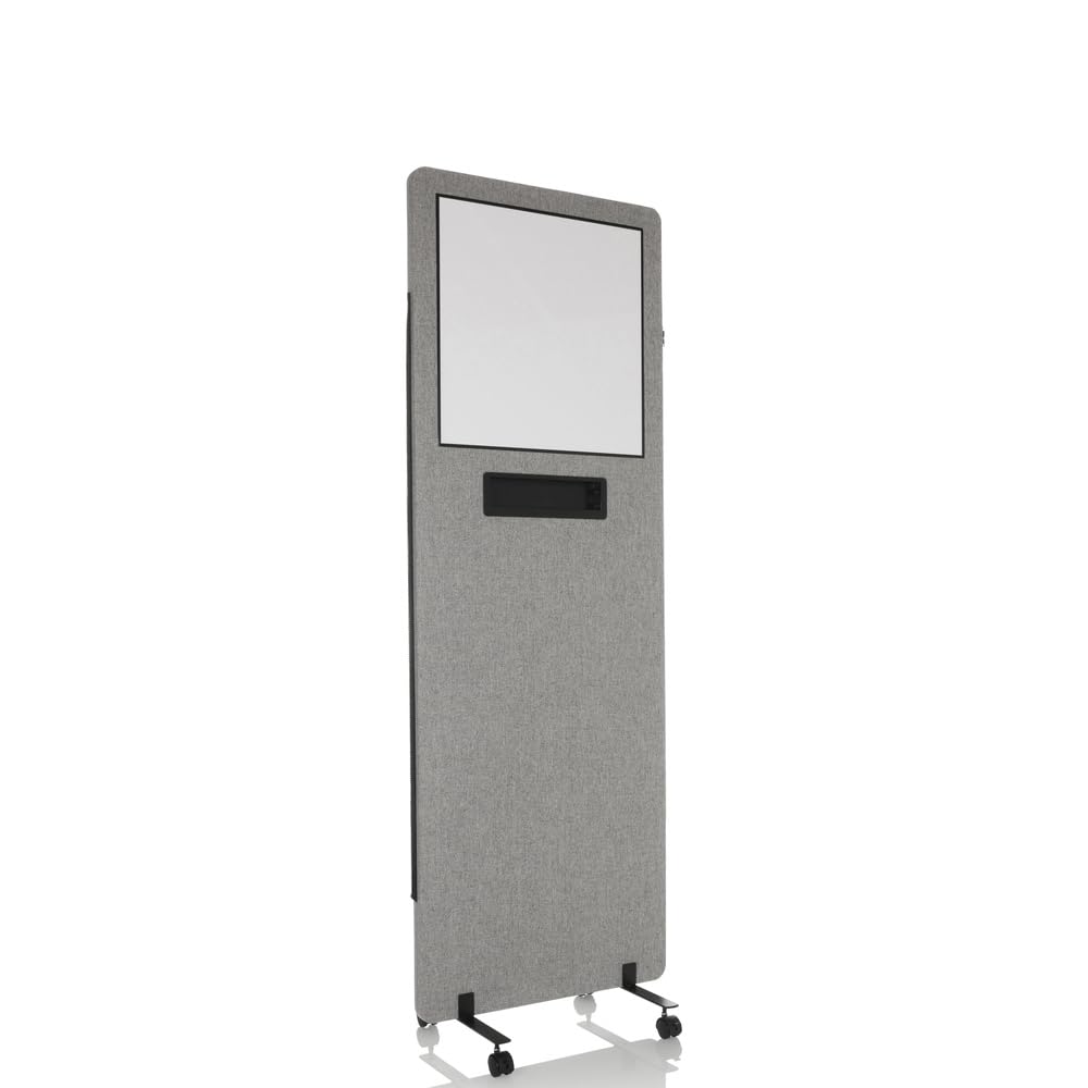 hjh OFFICE FLEXMIUT WB Mobile Trennwand - Grau 891012. Eine rechteckige, graue Trennwand. Teilt flexibel Räume in Büros und Konferenzbereichen.