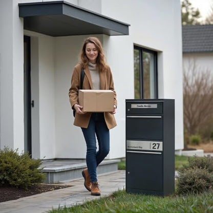 Metzler Bispo 2 Standbriefkasten Paketbox - Anthrazitgrau XXL