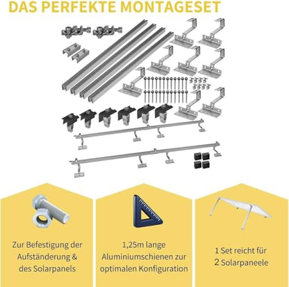 Avoltik Solar Halterung Ziegeldach Montageset - 2 Module (30-45mm)
