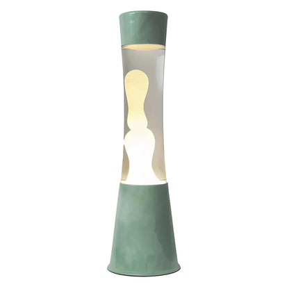 FISURA Lavalampe Jade mit jadegrünem Sockel und weissem Wachs