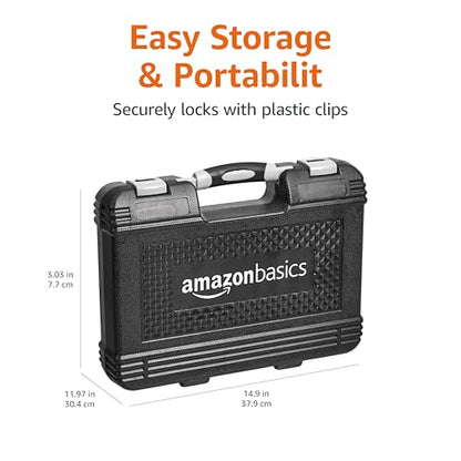Amazon Basics Haus-Werkzeug-Set - 65 Teile Schwarz/Grau